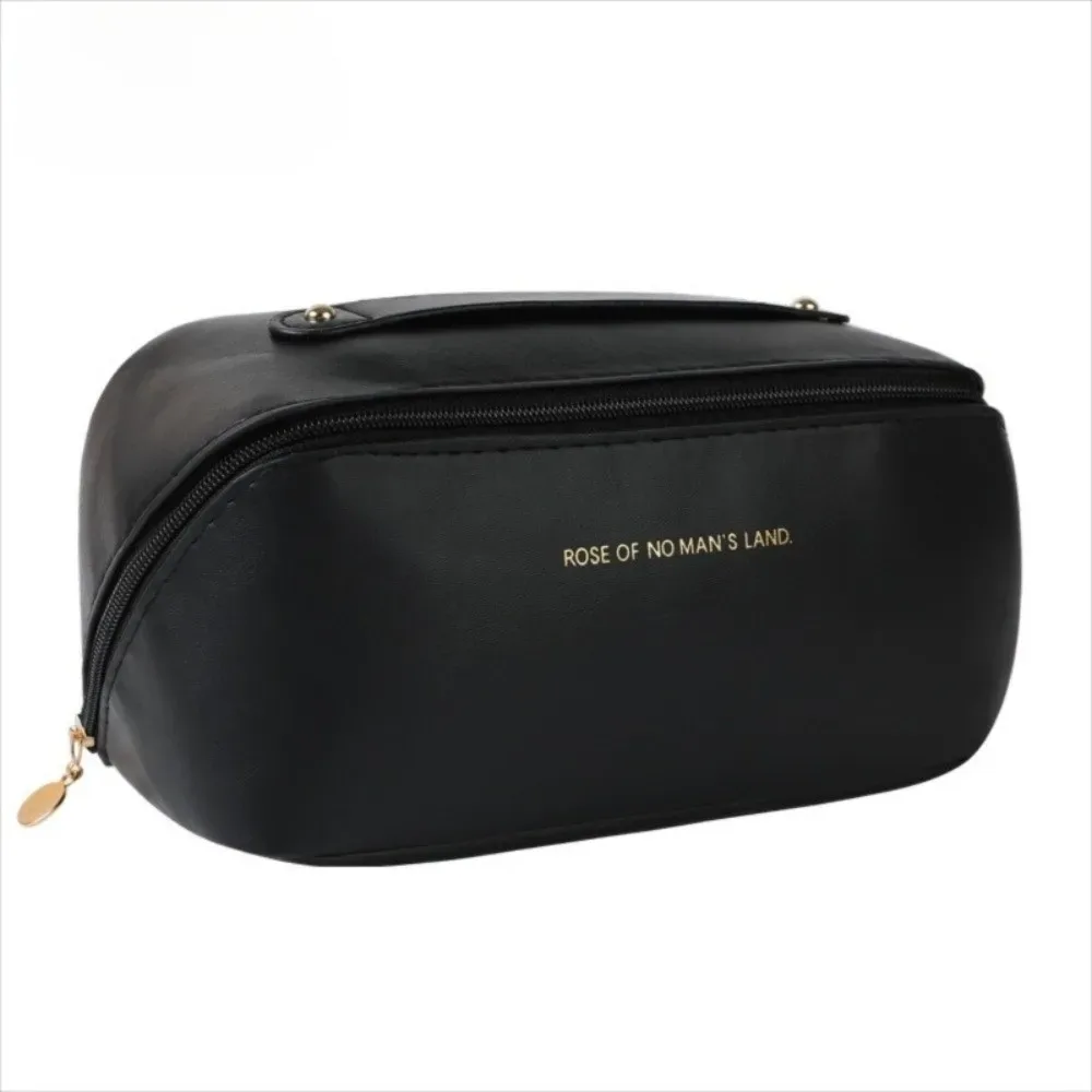 sac de maquillage portable tendance, sac cosmétique en pu, sac de toilette multi-compartiments grande capacité