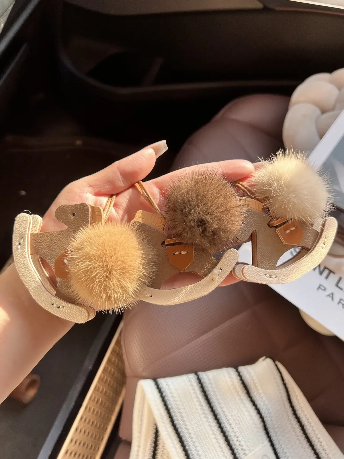adorable breloque de sac, pendentif de sac à dos en peluche simple en forme de cheval, porte-clés, boule de fourrure de vison véritable, ornement décoratif à suspendre pour sac