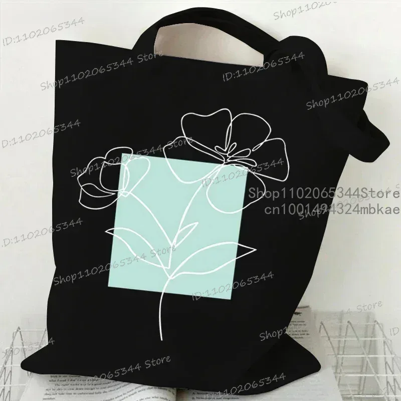 floral lune femmes shopping fourre-tout sacs toile grande capacité étudiant décontracté plante style sac à bandoulière fleur sauvage femmes sacs à main