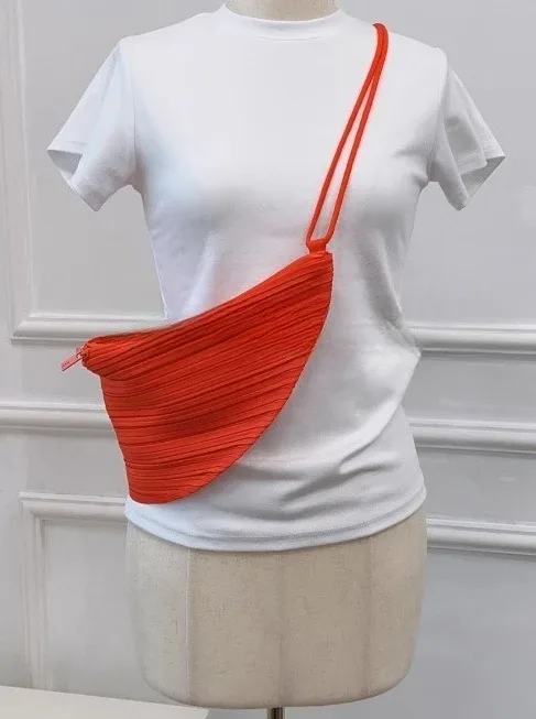 miyake japonais décontracté sport vent plissé sac à bandoulière hommes femmes universel mode loisirs rétractable sac à main sac de téléphone portable