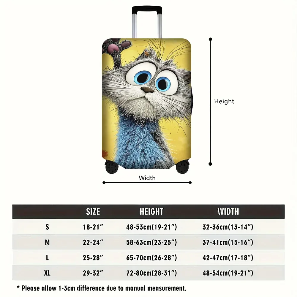 1 housse de bagage fantaisie à motif œil bleu pour bagages de 18 à 32 pouces ; accessoires de voyage anti-poussière et élastiques pour une protection efficace