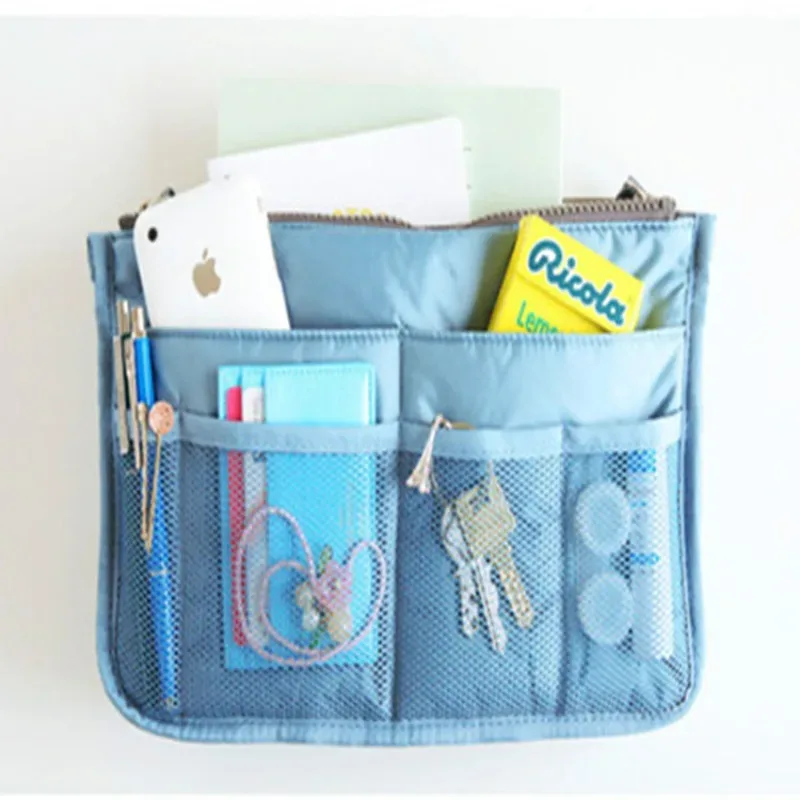 organisateur insérer sac femmes nylon voyage insérer organisateur sac à main sac à main grande doublure dame maquillage cosmétique sac pas cher femme fourre-tout