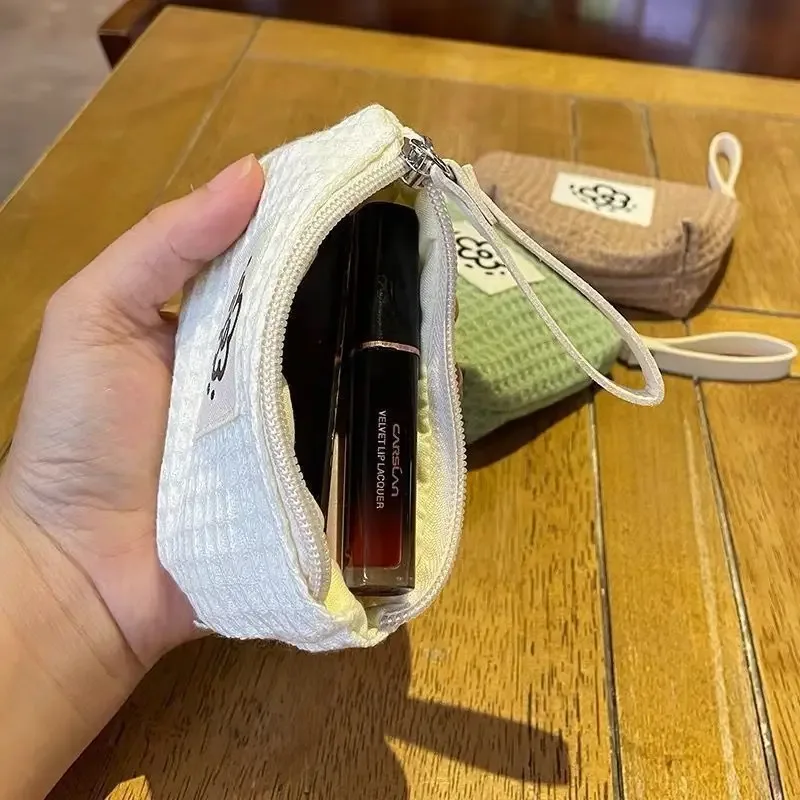 sac de rangement japonais mignon et simple en forme de gaufre, sac à main pour femme