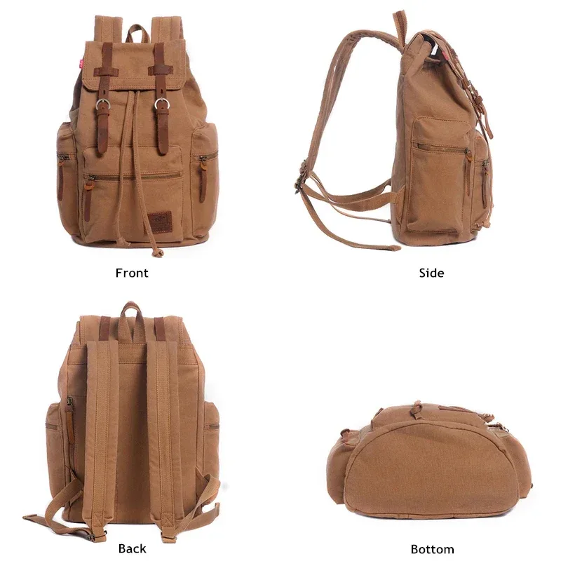 augur sacs à dos en toile vintage pour hommes et femmes, sacs de voyage décontractés pour étudiants, randonnée, voyage, camping, mochila masculina