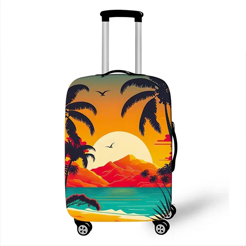 arbre hawaïen plage impression housse de bagage coucher de soleil noix de coco femmes hommes valise de voyage housses de protection horus boîtier de chariot couverture cadeau