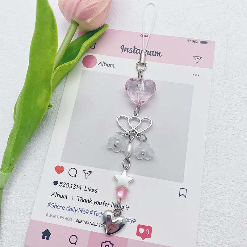 porte-clés breloque mignon et simple en forme d'étoile, cœur ou nœud papillon, pendentif kawaii pour femme, décoration exquise pour sac à dos, cadeau