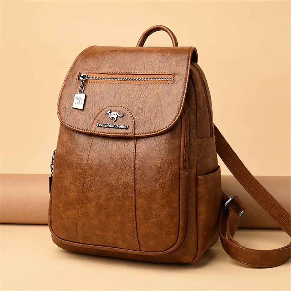 sac à dos en cuir souple pour femmes, de haute qualité, pour loisirs, voyage, grande capacité, sacs d'école pour adolescentes, noir, nouvelle collection 2022