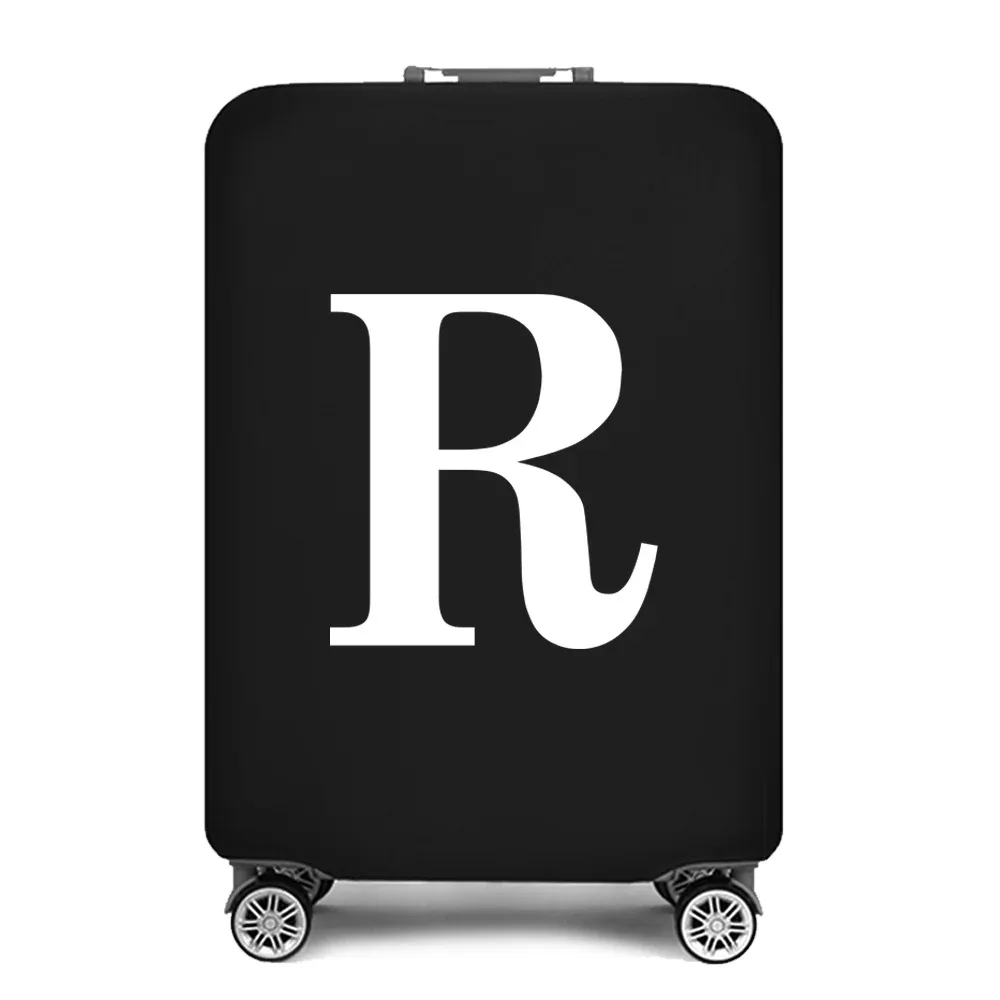 housse de protection pour bagages, housse de protection pour valise de 18 à 28 pouces, accessoires de voyage, 26 lettres blanches imprimées, housse anti-poussière élastique