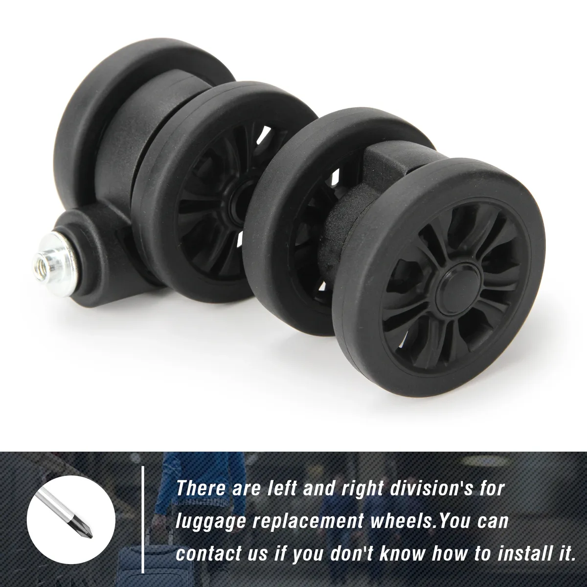 1/2 pièces stln-2 chariot roulette remplacement valise boîte à bagages roues double rangée 360 ° kit de réparation de spinner, roues robustes