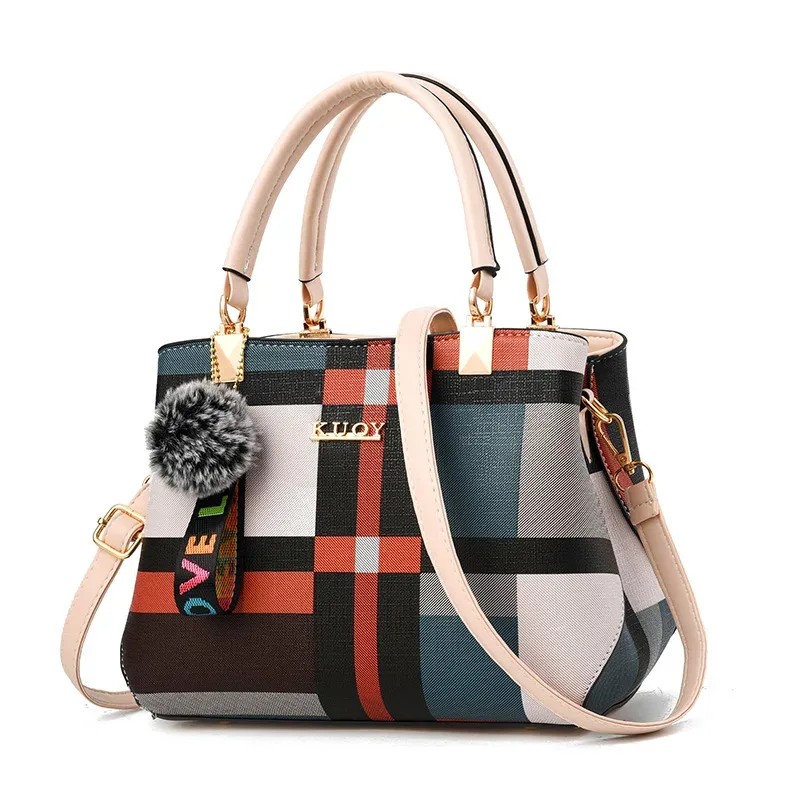 sacs à main en cuir pu pour femmes, sacoches élégantes de styliste, sacoches à bandoulière avec pompon pour filles, fourre-tout