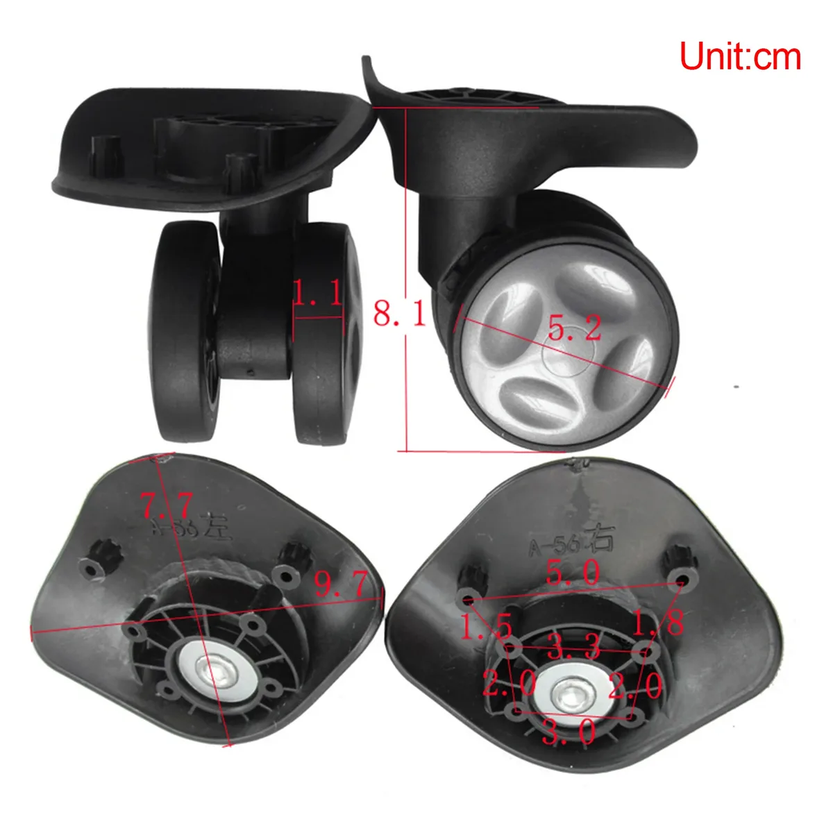 roues pivotantes remplacement nylon marron dore rose silhouette voyage accessoire valise trolley universel facile installation