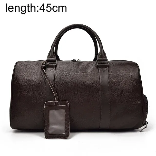 sacs de voyage en cuir véritable pour hommes et femmes, cuir de vachette noir doux, sac décontracté, haute qualité, initié, grande capacité