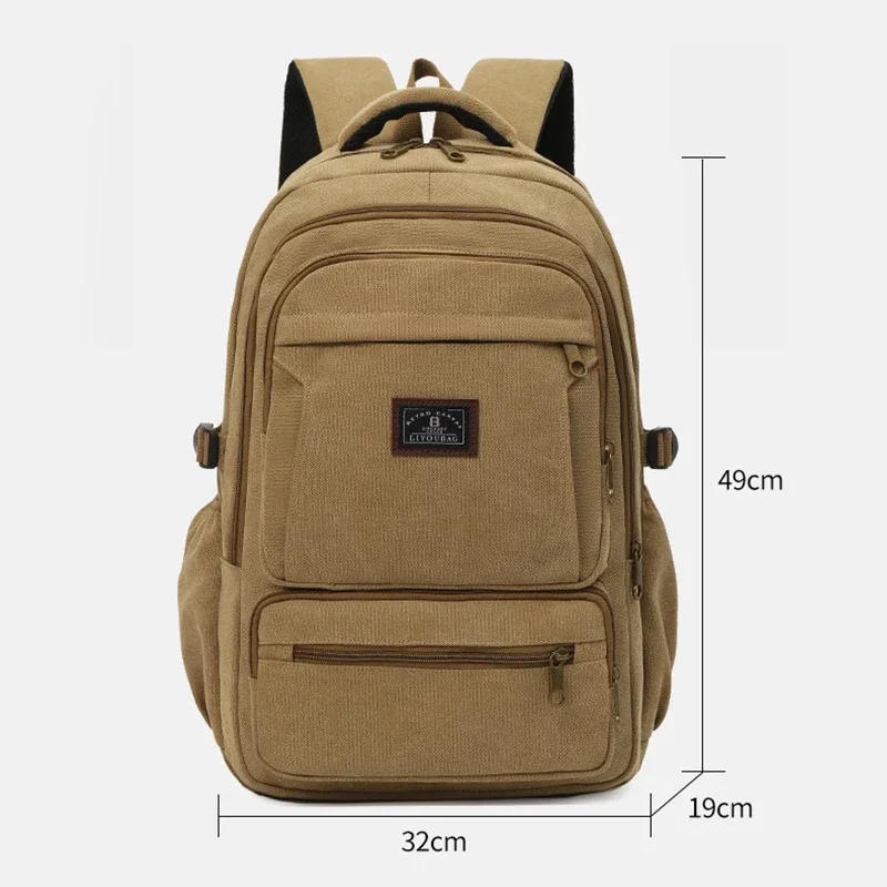 sac à dos rétro en toile pour hommes, sac de voyage en plein air, grande capacité, épais et durable, unisexe, pour ordinateur portable d'étudiant
