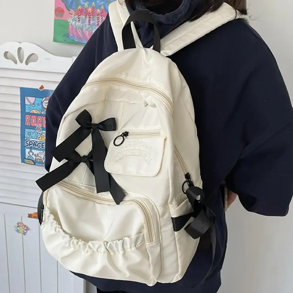 sac à dos imperméable de grande capacité pour femmes, sacs d'école blancs pour adolescentes, sac de jour décontracté en toile, sac à dos de voyage