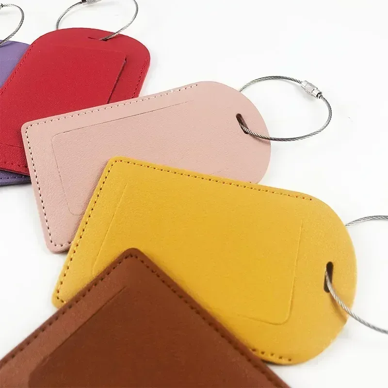 étiquettes de bagage en cuir pu pour femmes et hommes, nom de voyage, porte-adresse d'identification, étiquette d'adresse de valise, sac d'embarquement, accessoires