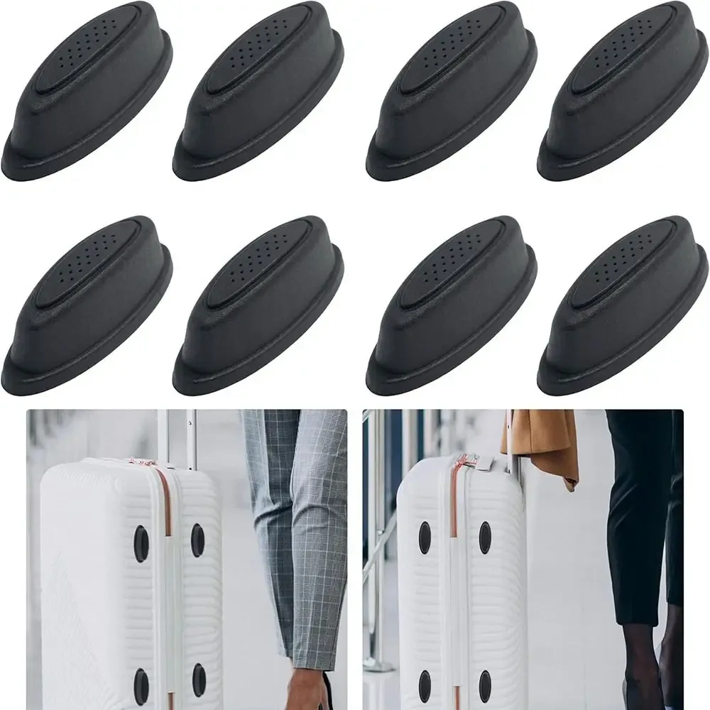 Pieds de support latéraux inférieurs pour bagages, patins en plastique noirs avec vis, pieds de support pour valises, compatibles avec toutes les valises