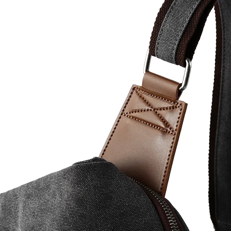 sac à bandoulière en toile rétro grande capacité mte elan, sac de poitrine en cuir pour homme, sac à dos décontracté de voyage et de loisirs, vert olive