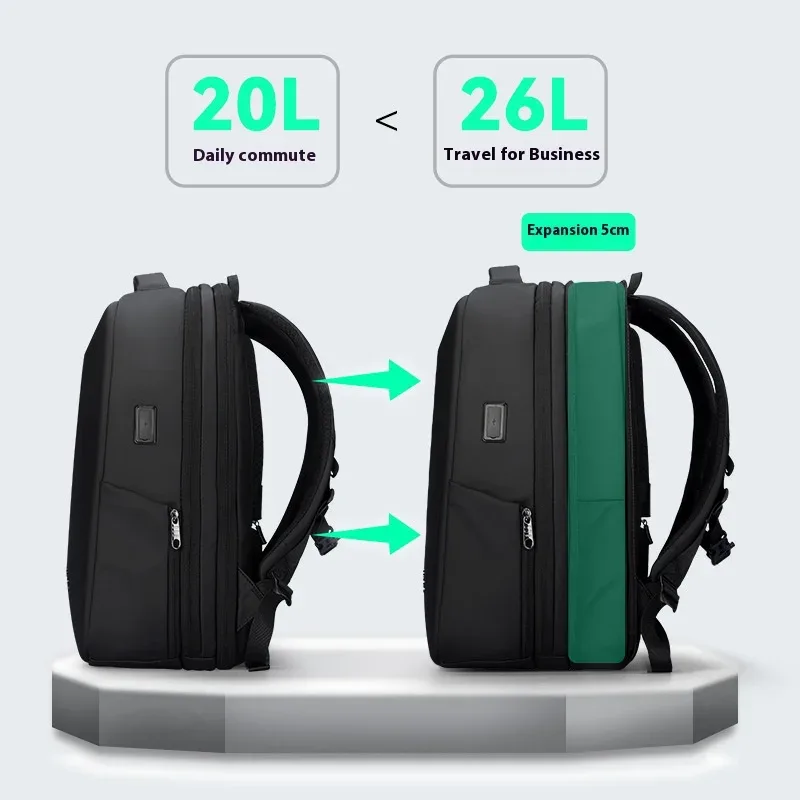 mark ryden-sac à dos d'affaires extensible multifonctionnel pour homme, antivol, étanche, ordinateur portable, coque rigide, chargement usb