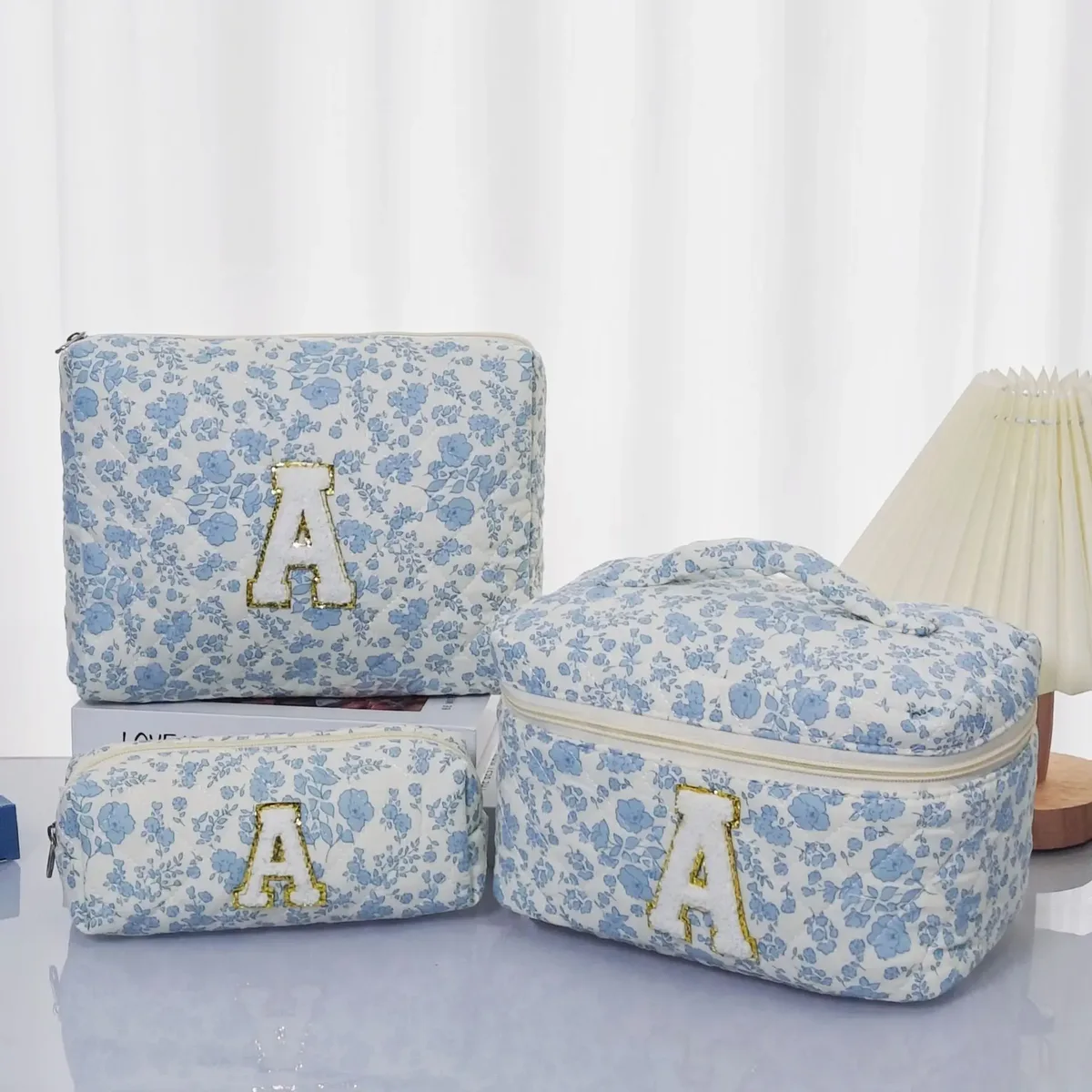 3 pièces sac de maquillage nœud papillon matelassé femmes sacs à cosmétiques portable fermeture éclair maquillage organisateur de voyage sac à main de rangement pochette de toilette 2025