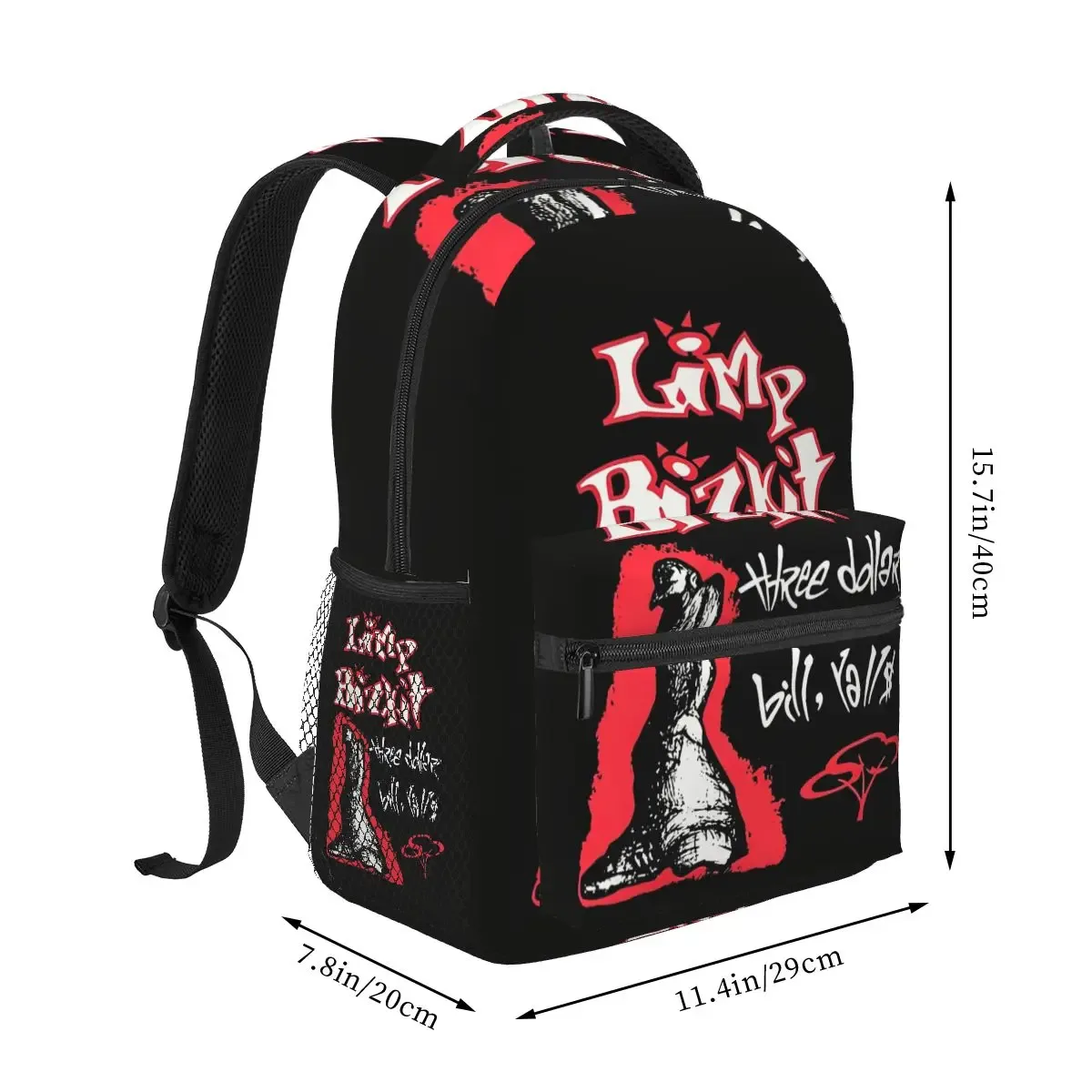 sac à dos d'étudiant à imprimé graphique limp bizkit, sac d'école, sac à dos de randonnée, sac de voyage pour hommes et femmes, sac à bandoulière