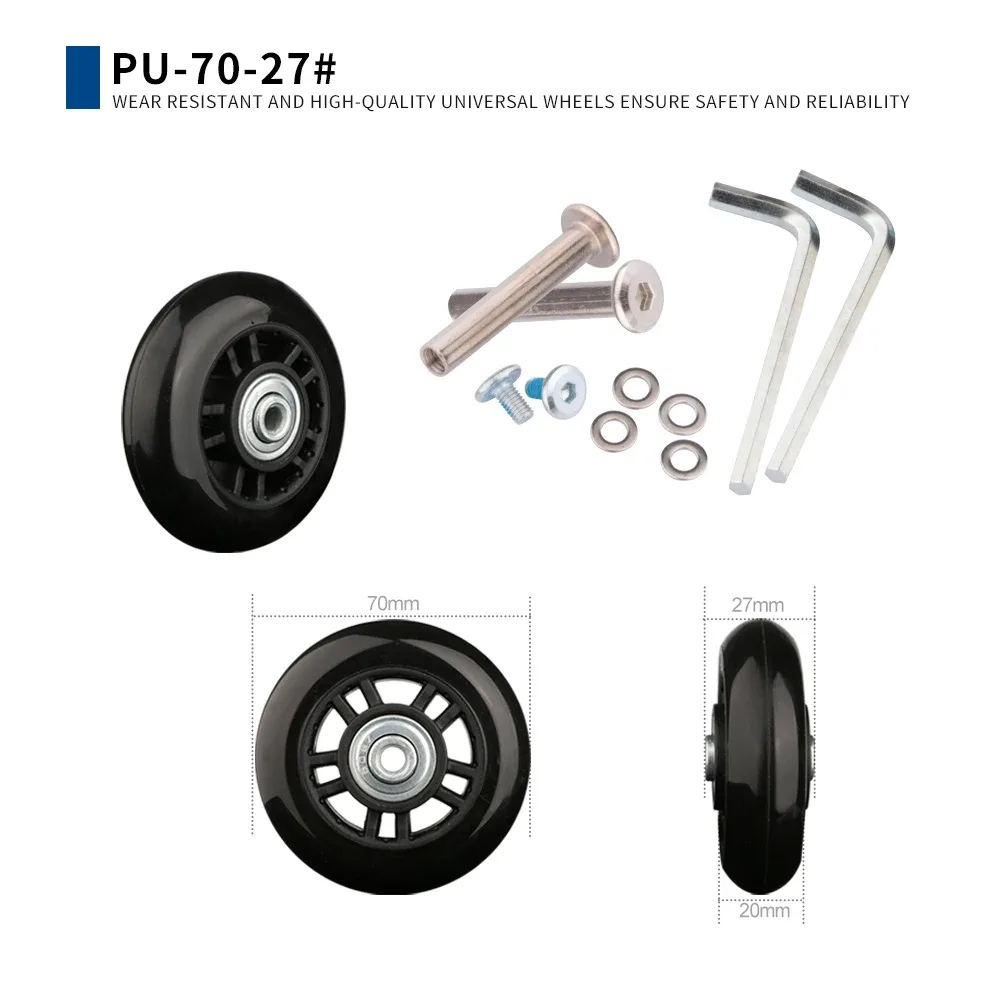 accessoires de bagages, roues d'avion, poulie de valise, roue muette, pièces résistantes à l'usure, rouleaux de réparation, 2 pièces 4 pièces