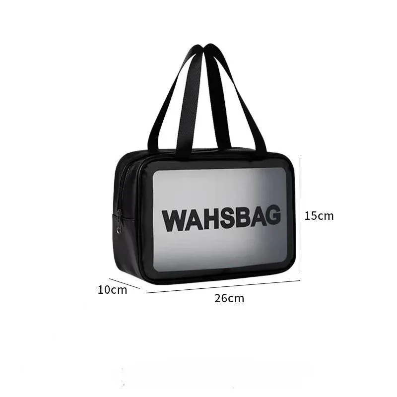 sac de rangement portable conviviale ré semi-transparent pour femme, étanche, séparation à sec, support, poudres de maquillage, lavage, voyage