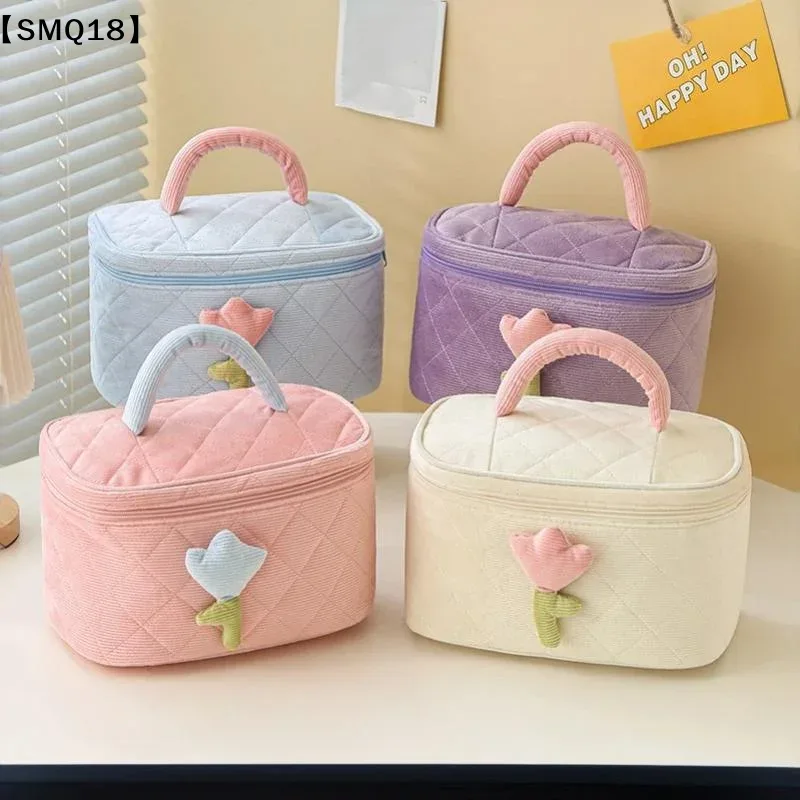 sac de rangement pour cosmétiques, 1 pièce, sac de voyage d'affaires, sac de toilette portable en velours côtelé de grande capacité, sac pour femmes 【smq】