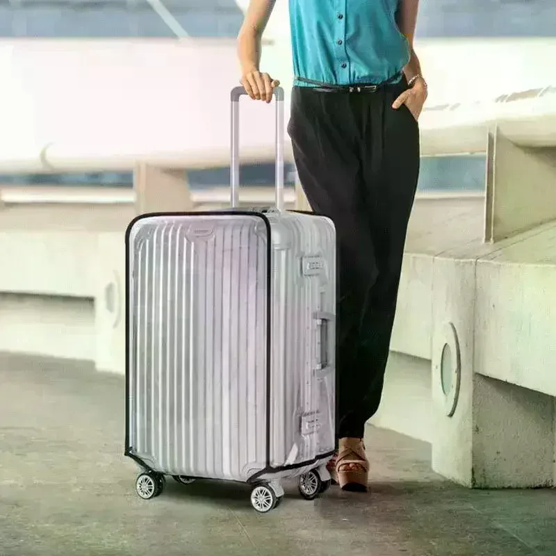 housse de protection transparente pour bagages de voyage, imperméable, anti-poussière, résistante à l'usure, en pvc, pour valise de 20 à 30 pouces
