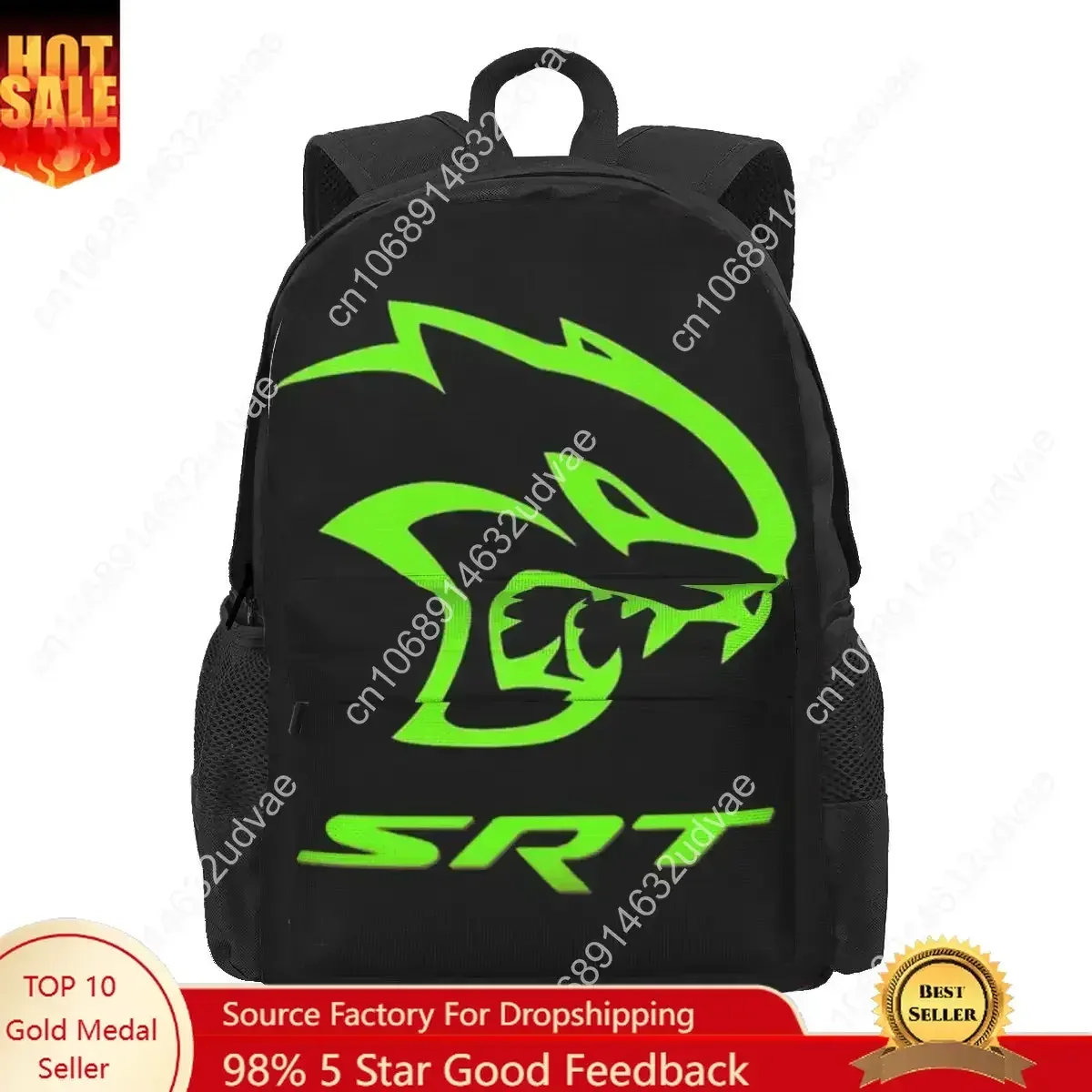 Sacs à dos avec logo Dodge Hellcat Srt, sacs d'école pour étudiants, sac à dos de dessin animé, sac à dos pour ordinateur portable, sac à bandoulière