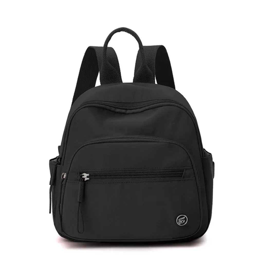 sac à dos décontracté en nylon de couleur unie, léger, à double fermeture éclair, sac à bandoulière de grande capacité, sac à dos de voyage