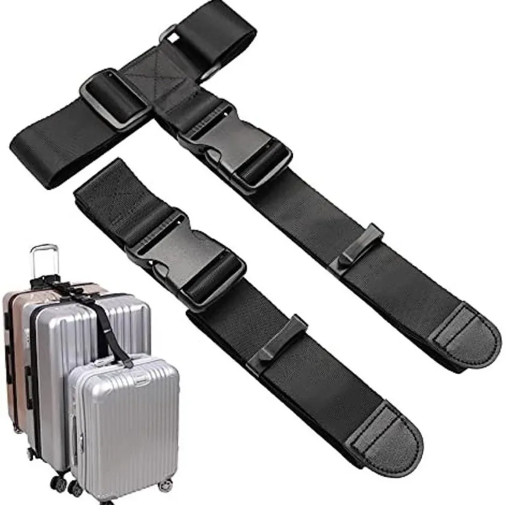 Ceinture Bagage Polyester Noir Ajustement Boucle Réglable Voyage Transport Sac Dose Usage Fréquent Durabilité Légèreté