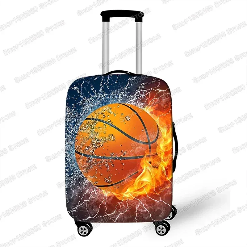 housses de valise de basket-ball imprimées en 3d, accessoires de voyage, boîtier de chariot, housse anti-poussière élastique, fournitures de bagages de 18 à 32 pouces