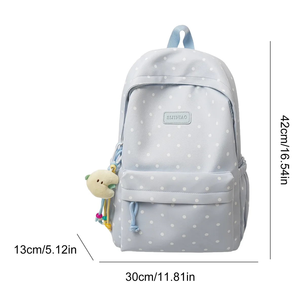 sac à dos de voyage mignon à pois, grande capacité, léger, sac à livres, sac pour ordinateur portable pour les étudiantes du primaire et du collège