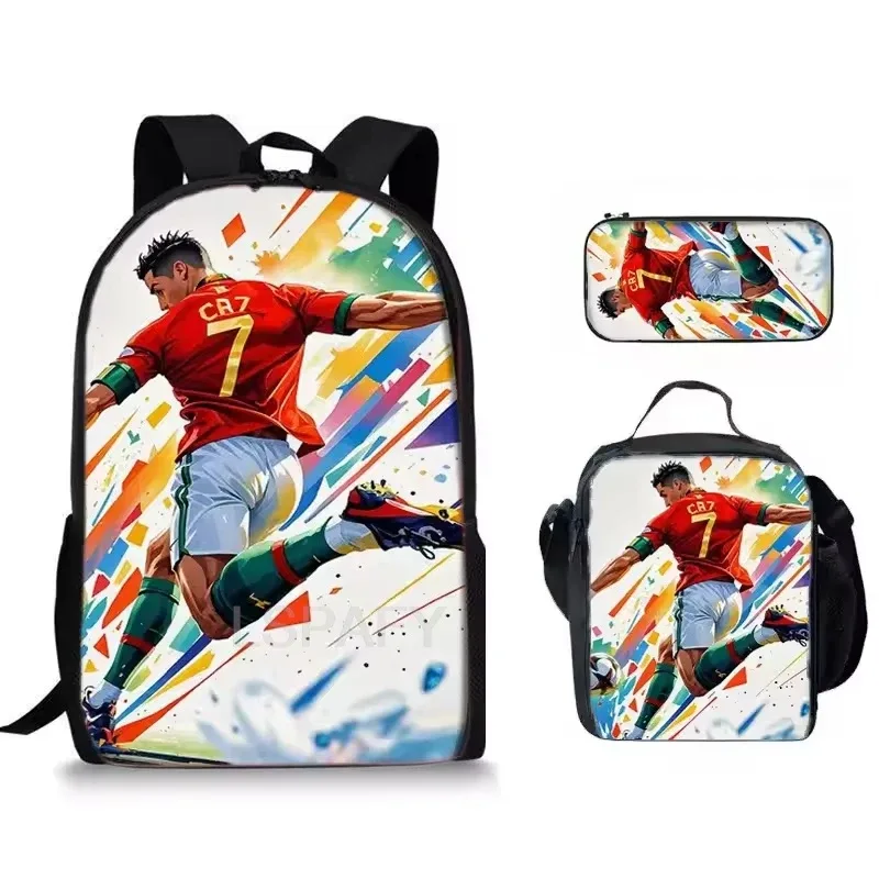 sac dos nylon imprimé cristiano ronaldo multicolore noir unisexe grande capacité pochette sacs associés
