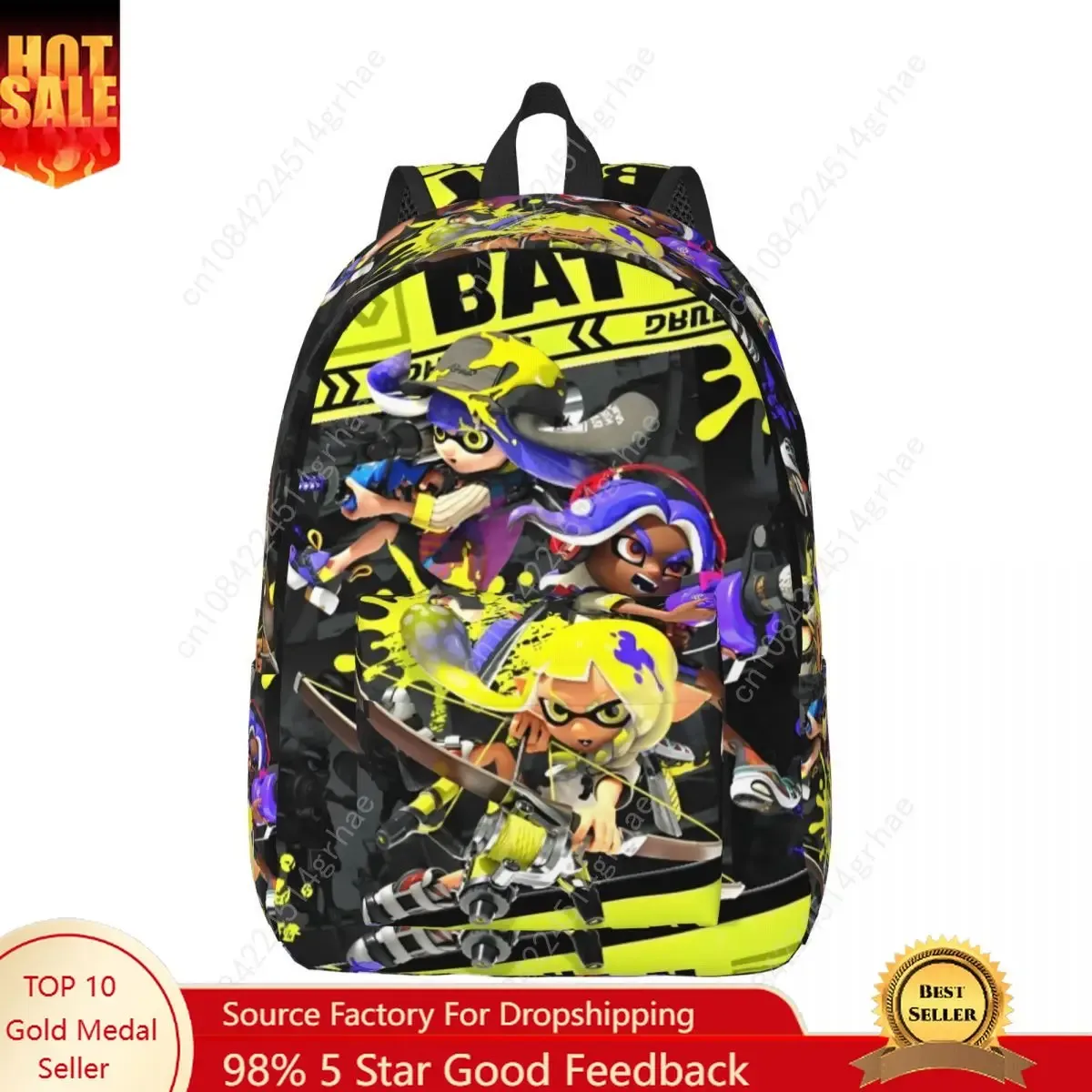 sac à dos pour adolescents splatoon, léger, pour étudiants, sac à dos d'affaires pour hommes et femmes, sacs en toile pour ordinateur portable