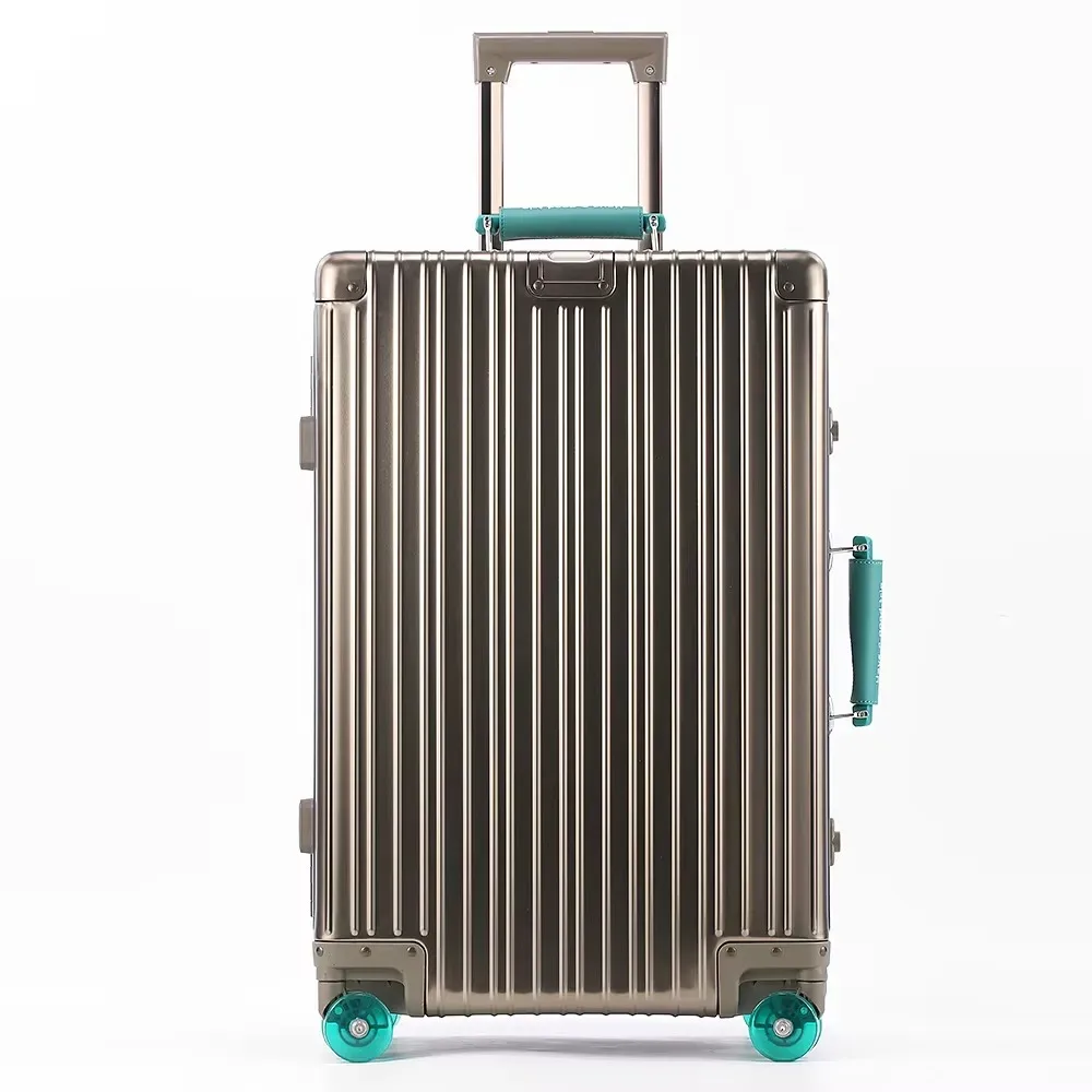 valise de voyage tout en aluminium et magnésium, bagages roulants, boîtier de chariot en alliage avec roue silencieuse spinner, serrure tsa, cabines à main