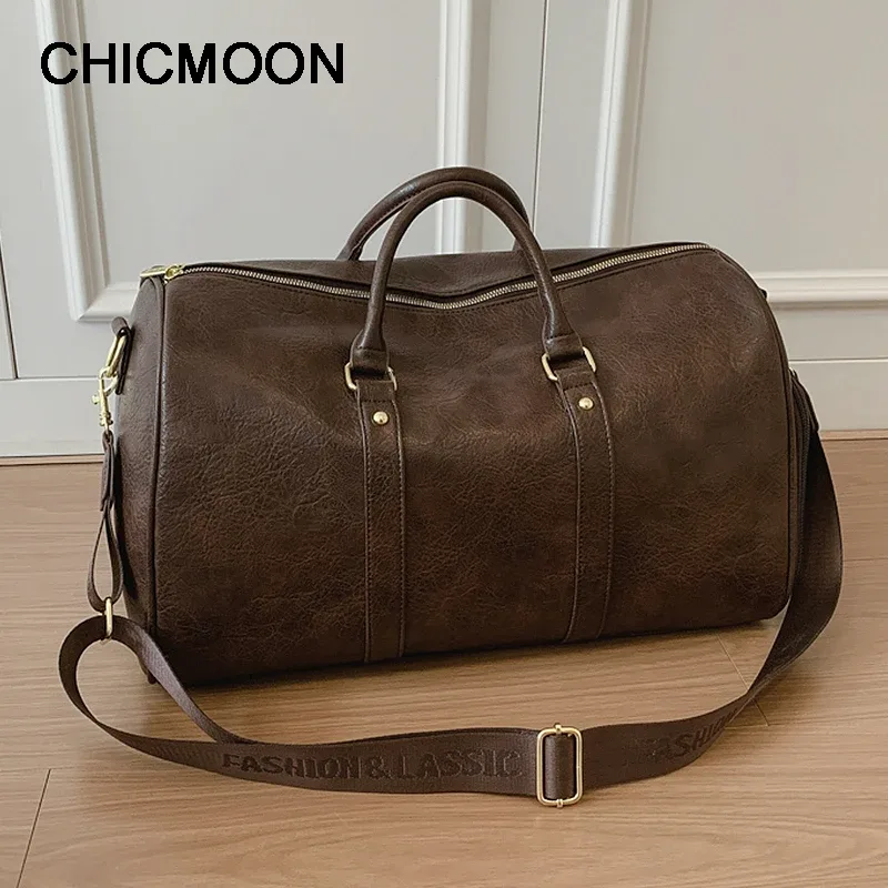 sac de voyage pour homme, sac de sport de luxe grande capacité, sac de voyage en cuir pu, sac à bandoulière portable et durable, sac de sport, sac de voyage extérieur