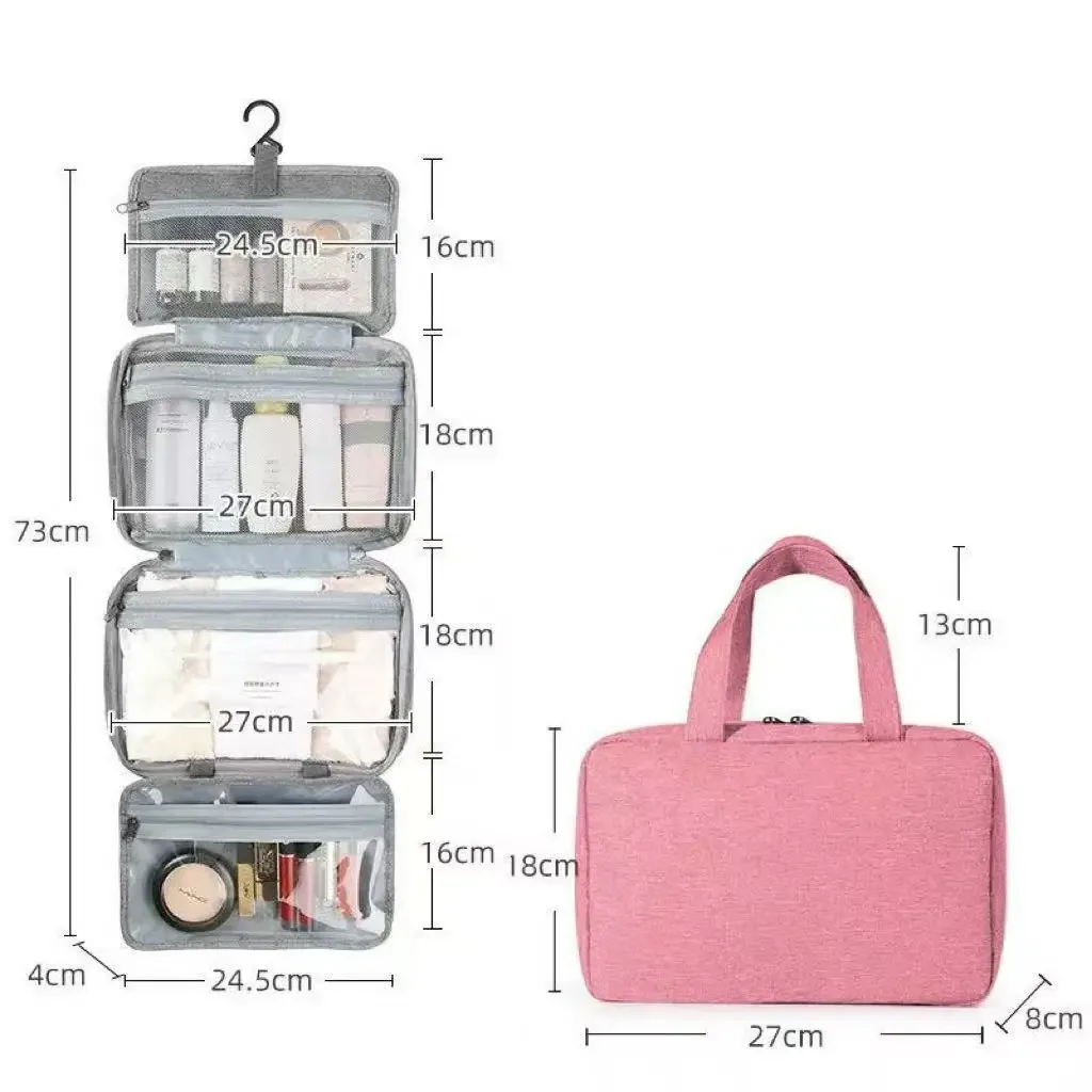 grande trousse de toilette suspendue avec crochet, étanche, pliable, sac de voyage, organiseur de maquillage, de rasoirs et de cosmétiques, accessoires de salle de bain