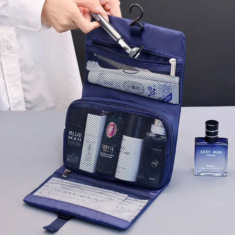 trousse de toilette pliable, sacs de rangement suspendus, trousse de maquillage pour salle de bain, sac cosmétique pour hommes d'affaires, organisateurs de voyage