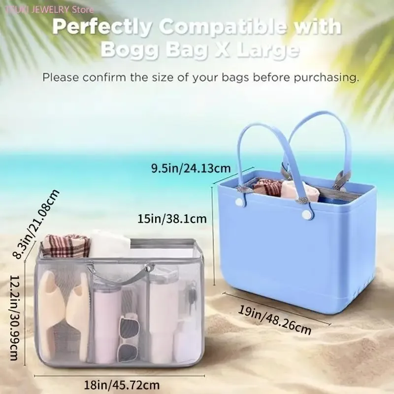 organisateur voyage sac plage tissu ripstop maille poignées latérales rose noir marron compartiments pochette zippée clip mousqueton