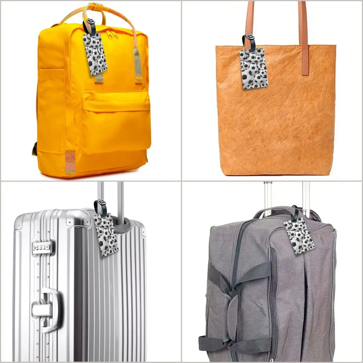 étiquette de bagage à impression soccerly personnalisée avec carte de visite, couverture de confidentialité, étiquette d'identification cool pour sac de voyage et valise