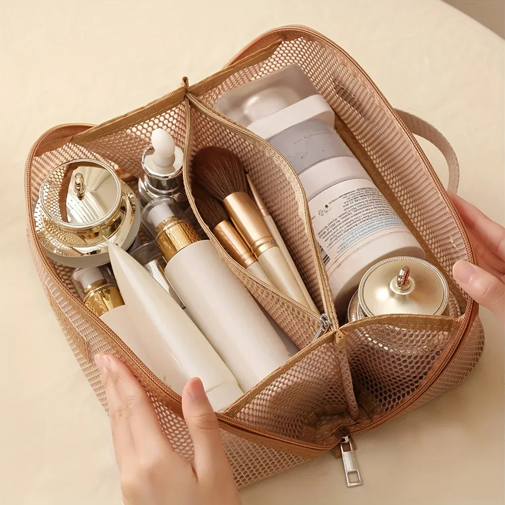 organisateur de maquillage trousse de toilette féminine sac trousse de maquillage pochette de rangement boîte de luxe pour dame, sac à cosmétiques, sac de rangement pour voyage zip