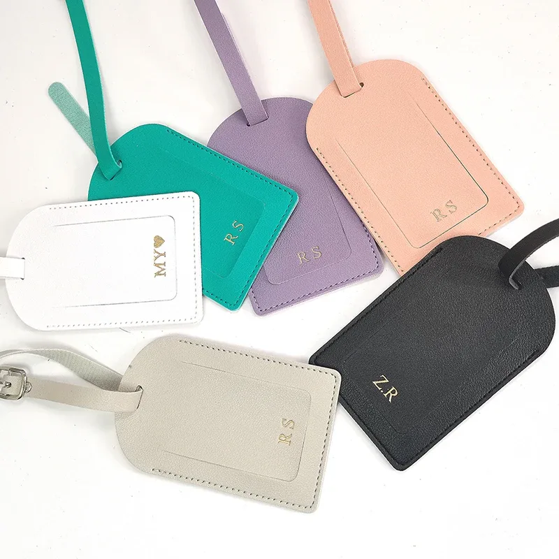 étiquette bagage cuir gravé avion doré gris orange beige noir rouge kaki rose vert voyage identité