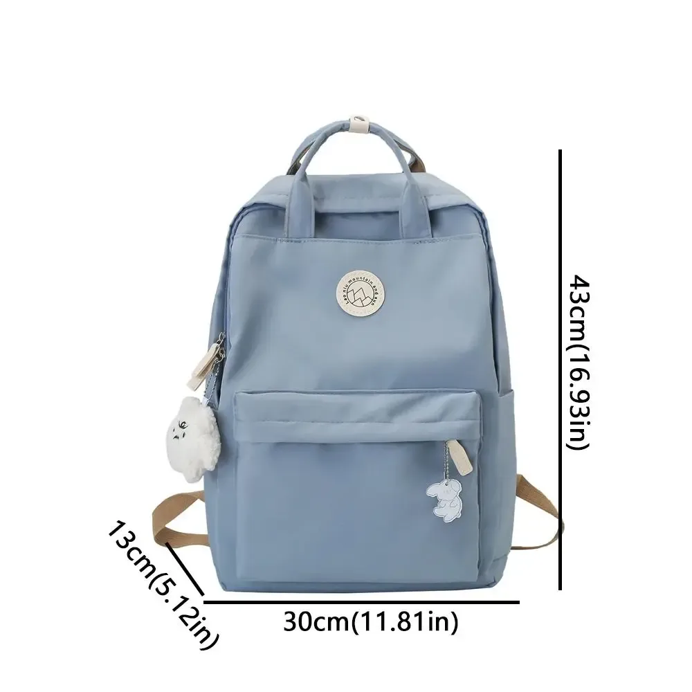 sac à dos léger et imperméable pour femmes, grande capacité, couleur unie, sac d'école en nylon, sac à dos ergonomique de voyage et de loisirs