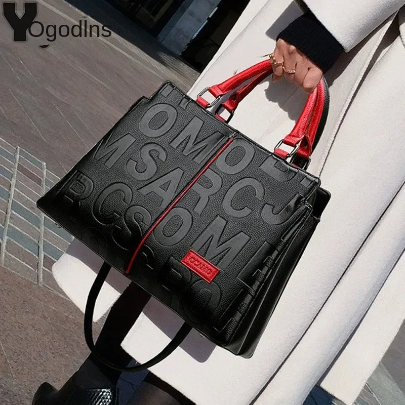 Sac à Main Fourre-Tout pour Femme, Sacoche en Bandoulière en Cuir PU, Pochette Décontractée de Voyage, Besace à Épaule, Accessoire de Luxe à Grande Capacité
