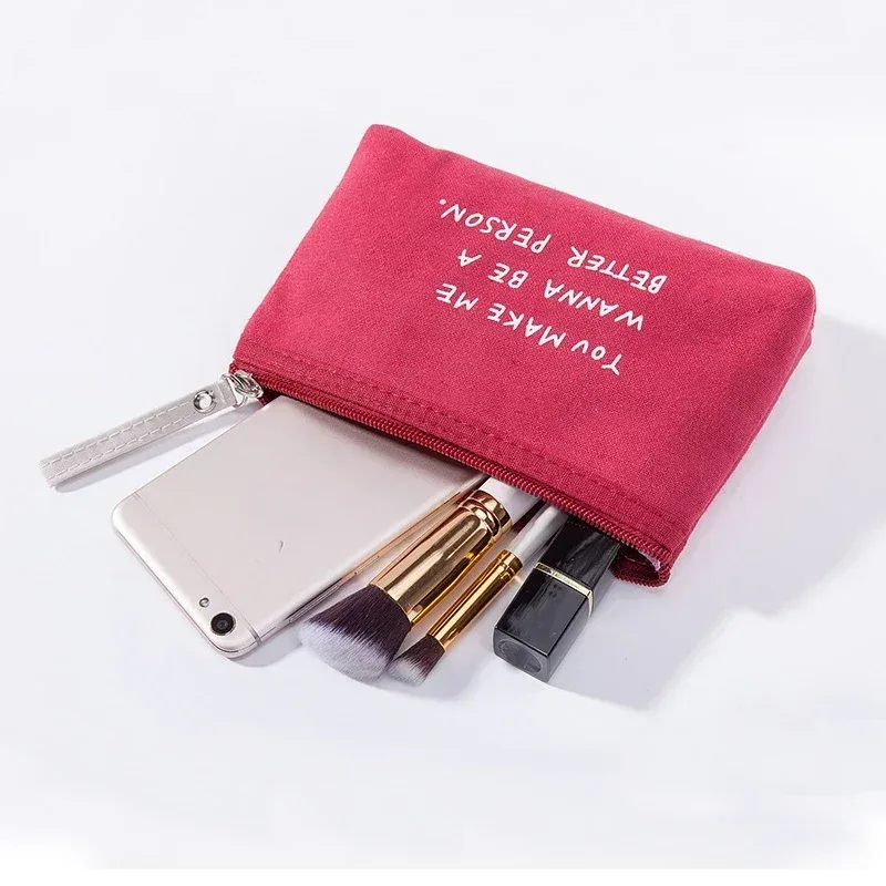 sac à cosmétiques en toile souple imprimé à pois pour femmes, mignon, organisateur de produits de toilette, sacs de maquillage portables, étui de rangement de voyage