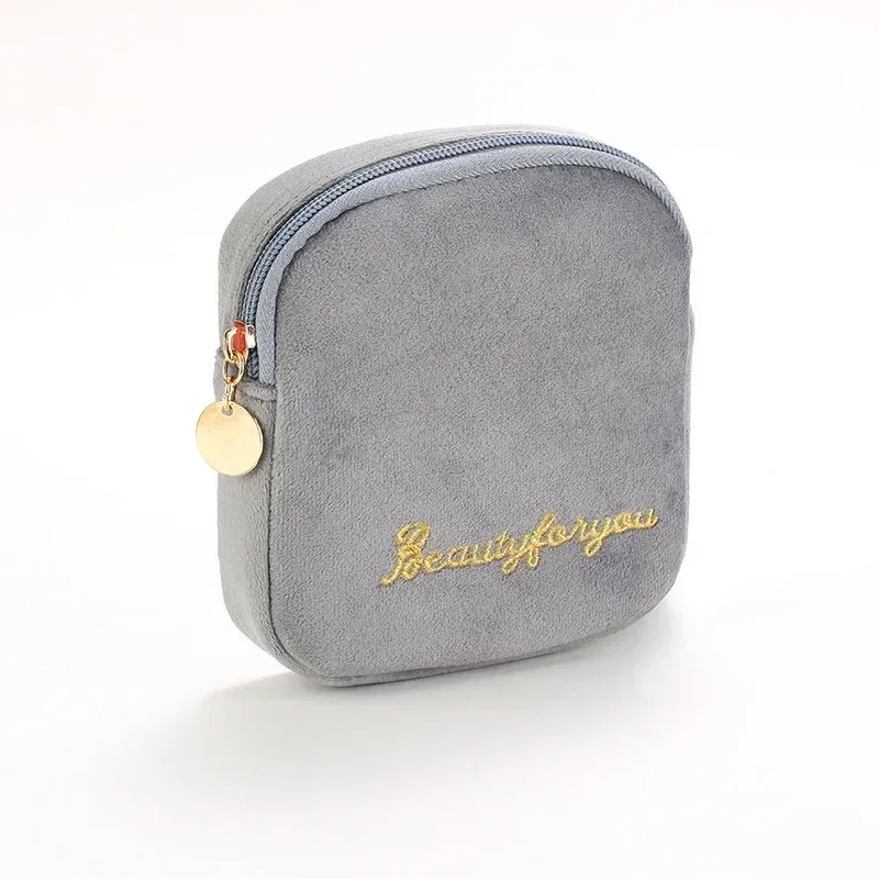 mode femmes sac cosmétique voyage serviette hygiénique maquillage articles de toilette lavage organisateur sac de rangement velours nécessaire maquillage pochette