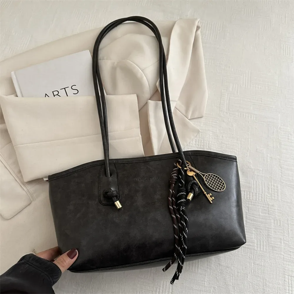y2k tendance grande capacité travail sac à bandoulière couleur unie simple dame sacs à main en cuir pu sac fourre-tout femmes femme