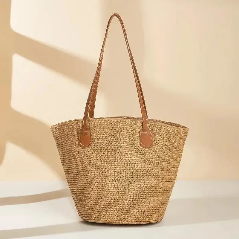 sac à bandoulière en paille inswind pour femmes, grande capacité, pour la plage, les voyages, les vacances, l'usage quotidien, le shopping, les trajets domicile-travail et les courts séjours