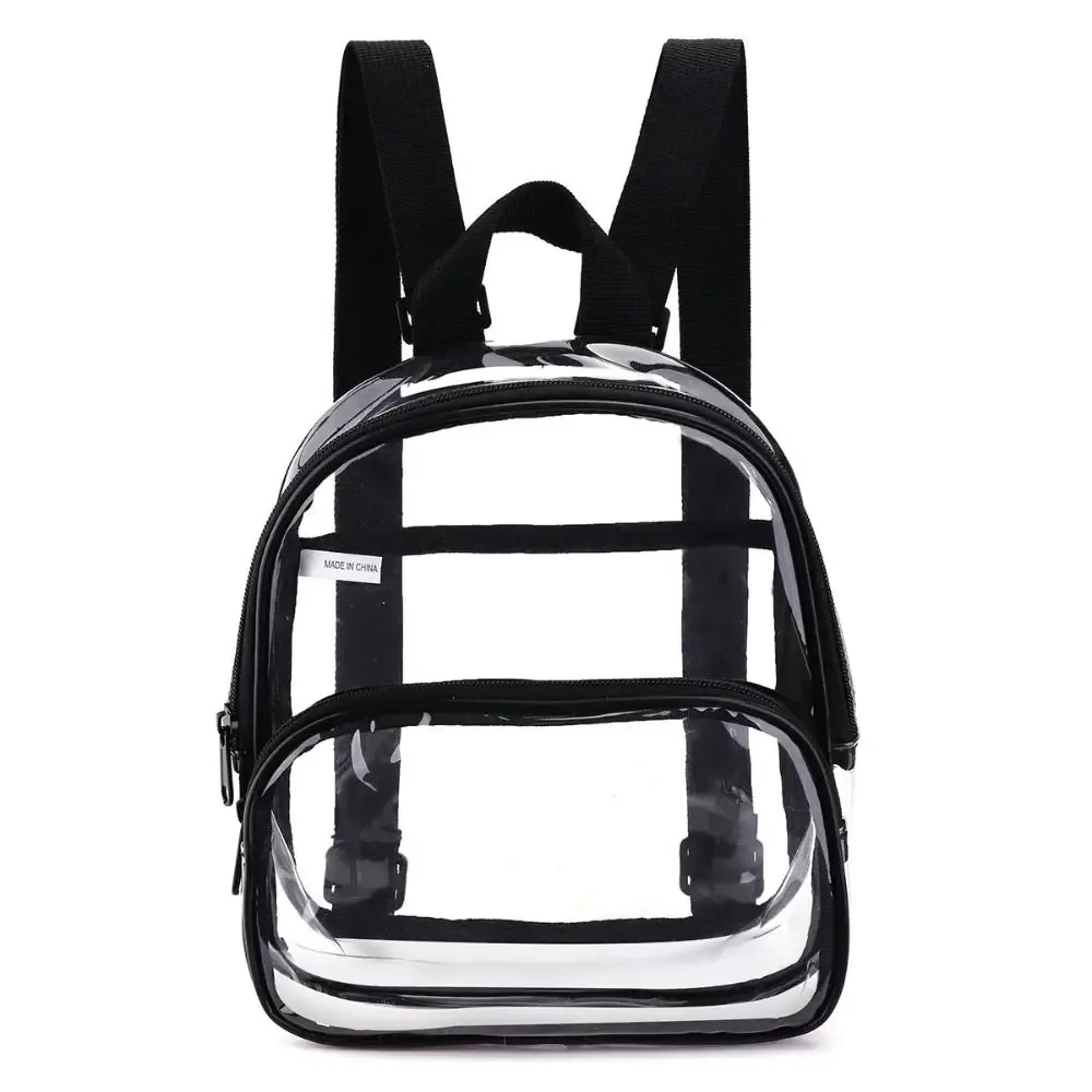 mini sac à dos transparent en pvc, sac de rangement étanche, pochette de toilette de voyage décontractée, organisateur de papeterie portable pour étudiants